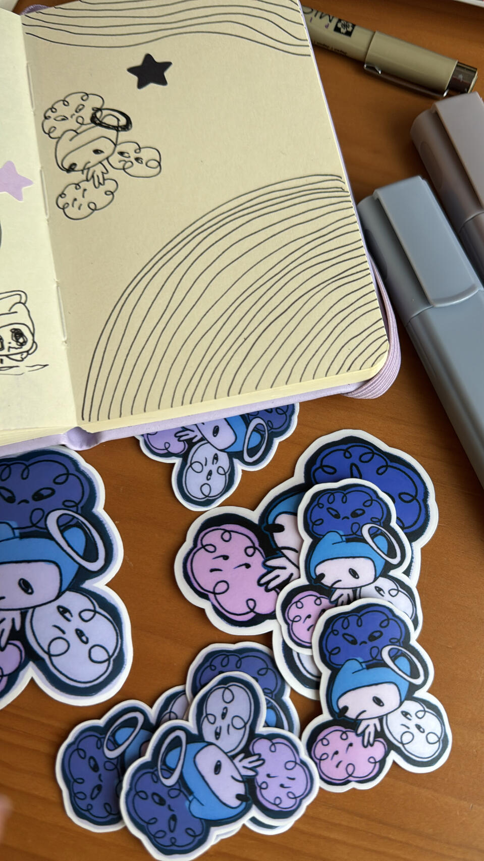 sad cloud guy sticker
